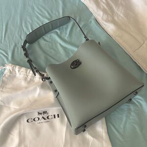 Coach Pebble Leather Shoulder Bag in Sage Green
